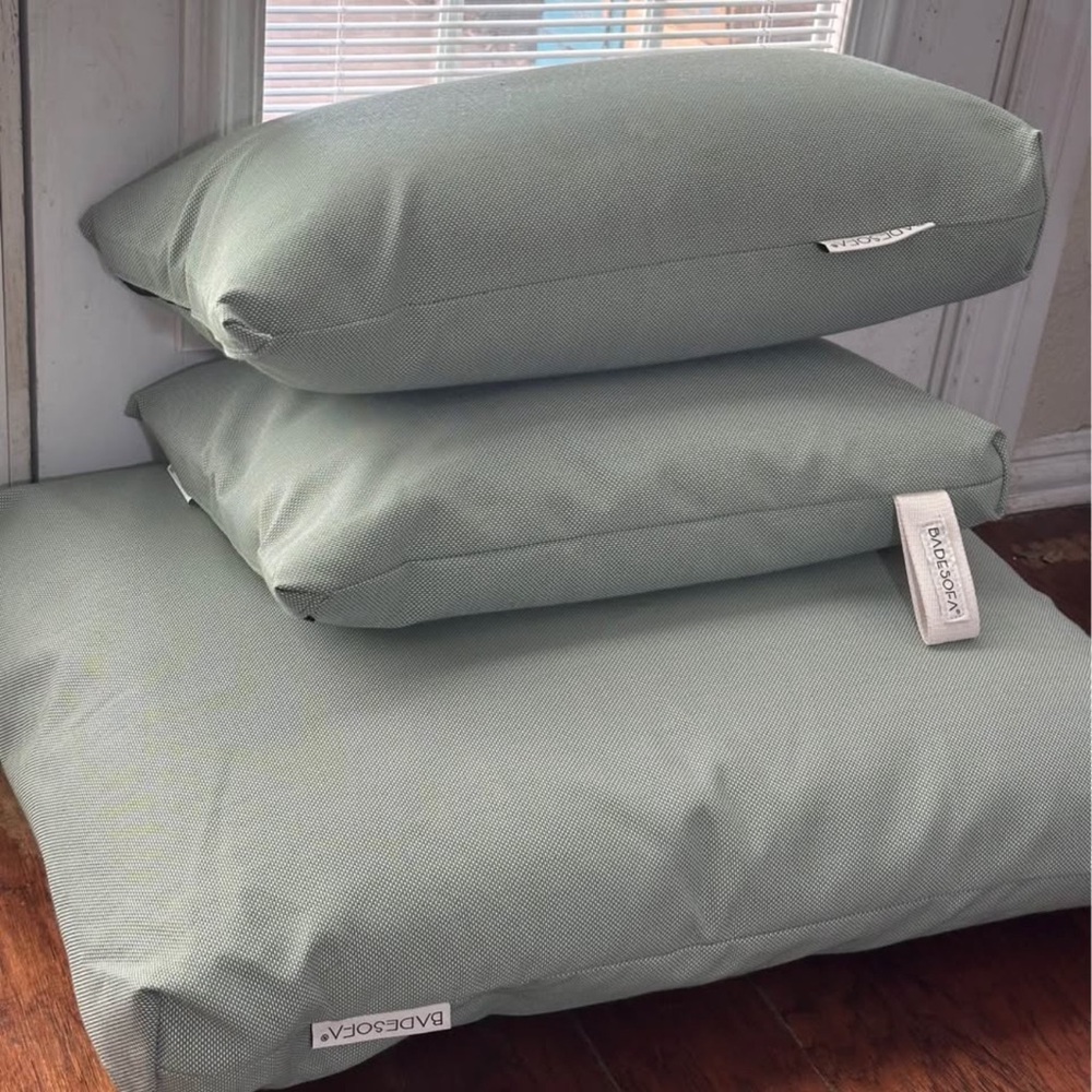 BADSOFA luxury bath Green Back, Seat & Foot Pillow Set - Picture 2 of 7